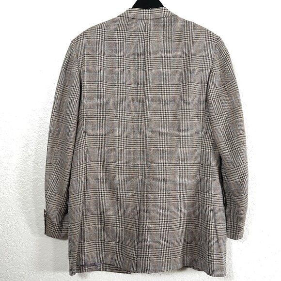 Oxxford Clothes Pure 100% Silk Checked Blazer Partially Lined Men's Size 42L - Picture 7 of 12